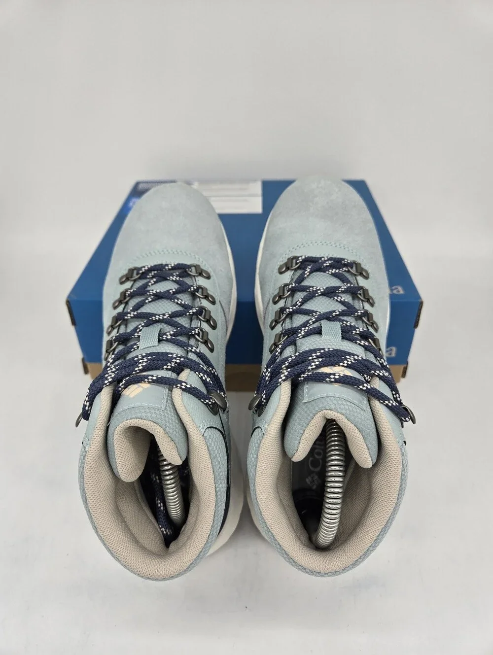 Columbia Women's Newton Wander Hiking Boots Crushed Blue Shoes Size 7.5